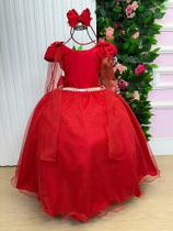 Vestido de Festa Infantil Vermelho Daminha Menina com Detalhes Elegantes Vestido de Festa Infantil Vermelho Daminha Menina com Detalhes Elegantes