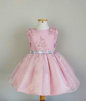 Vestido de Festa Jardim Encantado com Apliques de Flor