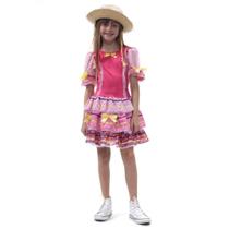 Vestido de Festa Junina Infantil Caipira Com Chapéu