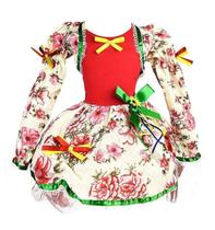 Vestido de Festa Junina Infantil Estampado com Laço e Bolero Vestido de Festa Junina Infantil Estampado com Laço e Bolero