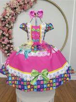 Vestido de Festa Junina Infantil Junino Caipira Quadrilha - Tamanho P a GG