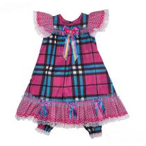 Vestido de Festa Junina Infantil Xadrez com Gravatinha