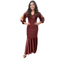Vestido De Festa Longo Com Brilho Tubinho Pra Você Brilhar