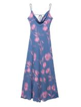 Vestido De Festa Longo Feminino Com Estampa Floral, Decote Profundo, Costas Nuas, Alças Finas, Vestido De Festa Longo Feminino Com Estampa Floral, Decote Profundo, Costas Nuas, Alças Finas,
