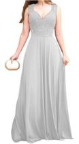 Vestido De Festa Longo Para Madrinha Com Renda No Busto Vestido De Festa Longo Para Madrinha Com Renda No Busto
