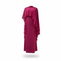 Vestido de Festa madrinha Rosa escuro com capa GG Rosa GG Vestido de Festa madrinha Rosa escuro com capa GG Rosa GG