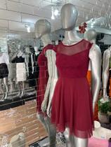 Vestido de Festa Marsala com glitter - Tamanho G