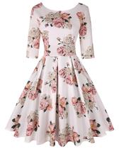 Vestido de festa MINTLIMIT, elegante, vintage, manga 3/4 para mulheres Vestido de festa MINTLIMIT, elegante, vintage, manga 3/4 para mulheres