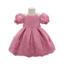 Vestido De Festa Para Bebê Princesa Com Laço Grande Para 1º Aniversário, Casamento, Batizado E