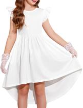 Vestido de festa para meninas Arshiner Summer Wedding branco 6-7 anos