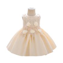 Vestido De Festa Para Meninas Com Laço De Flor, Vestido De Casamento E Aniversário Para Bebês,
