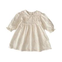Vestido De Festa Para Meninas Com Manga Longa Em Algodão Bordado, Roupas Para Crianças, Macacão Vestido De Festa Para Meninas Com Manga Longa Em Algodão Bordado, Roupas Para Crianças, Macacão