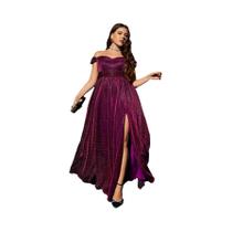 Vestido De Festa plus Size Com Manga Curta E Fenda Alta, Vestido De Baile Mgiacy, Vestido De