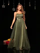Vestido De Festa Prateado Com Lantejoulas, Gola Halter E Saia Plissada Para Formatura, Madrinhas E