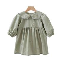 Vestido De Festa Princesa De Algodão Para Meninas, Manga Longa, Estampado, Tamanho 2-6 Anos Vestido De Festa Princesa De Algodão Para Meninas, Manga Longa, Estampado, Tamanho 2-6 Anos