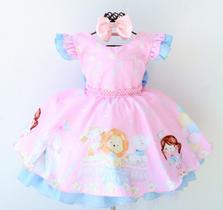 Vestido De Festa Temático Circo Rosa Bebê E Tiara