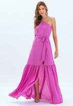 Vestido de festa unilateral fucsia ref. 2765