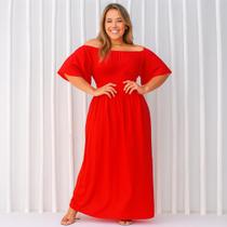 Vestido De Festa Vermelho Longo Plus Size Perfeito Para Natal Formatura Madrinha GG ao G2