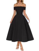 Vestido de festa ZESICA Elegant Off Shoulder A Line Black