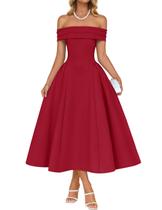 Vestido de festa ZESICA Elegant Off Shoulder A Line Red