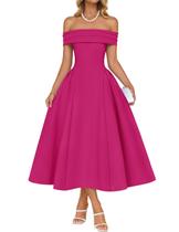 Vestido de festa ZESICA Elegant Off Shoulder A Line Rose M