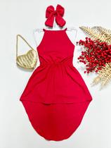 Vestido de Festas Vermelho Feminino Infantil Juvenil Mullet Floral Modinha natal Vestido de Festas Vermelho Feminino Infantil Juvenil Mullet Floral Modinha natal