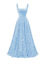 Vestido de formatura Miao Duo Sequin Spaghetti Strap A Line Plus Size Vestido de formatura Miao Duo Sequin Spaghetti Strap A Line Plus Size