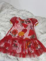 Vestido de fruta com tule com brilho