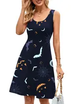 Vestido de Halloween Herou Sexy sem mangas A-line Flared Midi