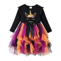 Vestido de Halloween Infantil para Meninas - Fantasia de Abóbora, Bruxa, Morcego ou Princesa Vestido de Halloween Infantil para Meninas - Fantasia de Abóbora, Bruxa, Morcego ou Princesa
