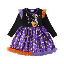 Vestido de Halloween Infantil para Meninas - Fantasia de Abóbora, Bruxa, Morcego ou Princesa Vestido de Halloween Infantil para Meninas - Fantasia de Abóbora, Bruxa, Morcego ou Princesa