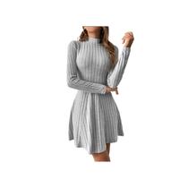 Vestido de inverno com gola alta, solto, modelo I068 Vestido de inverno com gola alta, solto, modelo I068