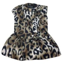 Vestido de inverno soft para cachorro estampa onça tamanho M