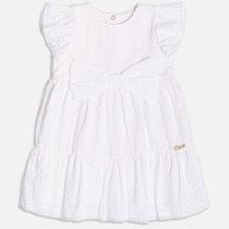 Vestido de Laise Off White com Laço - Momi