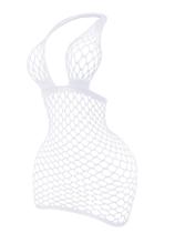 Vestido de lingerie SweatyRocks Fishnet Open Back sem mangas branco