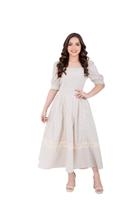 Vestido de Linho MaxMidi Gode Elegante Festa Moda Evangelica