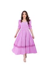 Vestido de Linho MaxMidi Gode Elegante Festa Moda Evangelica