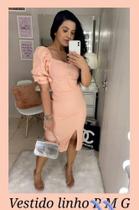 Vestido de linho na cor salmão tamanho M