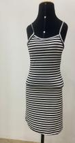 Vestido de lista preto e branco - Luana - lycra - tamanho unico