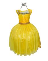 Vestido De Luxo Bela E A Fera Amarelo Coroa E Luva 2109