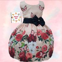 vestido de luxo floral com borboleta vestido de luxo floral com borboleta