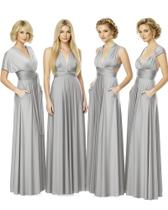 Vestido de Madrinha kmbridal Infinity Conversível Longo Prata Vestido de Madrinha kmbridal Infinity Conversível Longo Prata