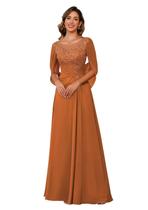 Vestido de mãe: RUMUGUYA, moda, gola redonda, renda, laranja queimada Vestido de mãe: RUMUGUYA, moda, gola redonda, renda, laranja queimada