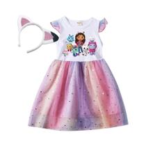 Vestido De Malha Arco-Íris Para Meninas, Vestido Casual De Verão Para Crianças, Ideal Para Carnaval,