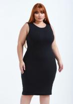 Vestido de malha canelada plus size tam. G2