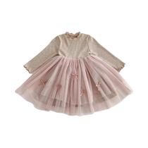 Vestido De Malha De Manga Longa Para Meninas Pequenas, Moda Outono Inverno, Detalhe De Laço, Estilo Vestido De Malha De Manga Longa Para Meninas Pequenas, Moda Outono Inverno, Detalhe De Laço, Estilo