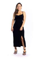 Vestido de Malha decote degage Preto