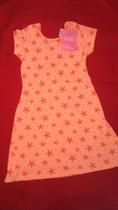 Vestido de malha Estampado tam 08 anos cor salmão