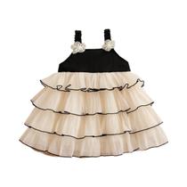 Vestido De Malha Estilo Coreano Para Meninas Pequenas, Elegante, Preto Com Flores, Fantasia Para Vestido De Malha Estilo Coreano Para Meninas Pequenas, Elegante, Preto Com Flores, Fantasia Para