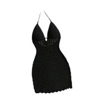 Vestido De Malha Gradiente Com Decote V Vazado, Contas De Madeira E Alças Para Férias - Ajuste Slim Vestido De Malha Gradiente Com Decote V Vazado, Contas De Madeira E Alças Para Férias - Ajuste Slim